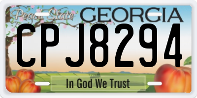GA license plate CPJ8294