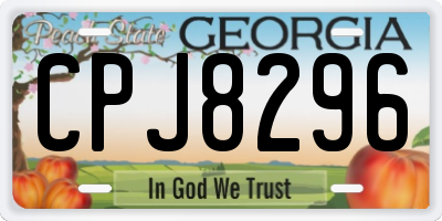 GA license plate CPJ8296