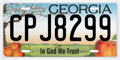 GA license plate CPJ8299