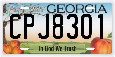 GA license plate CPJ8301
