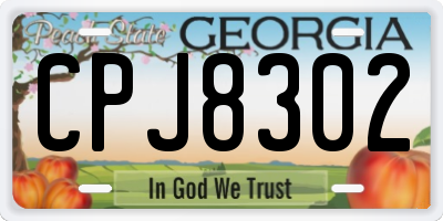 GA license plate CPJ8302