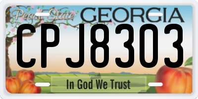 GA license plate CPJ8303