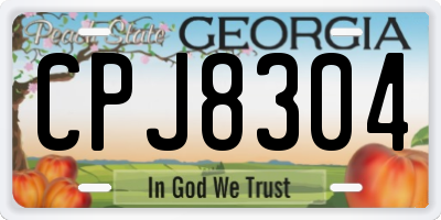 GA license plate CPJ8304