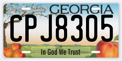GA license plate CPJ8305