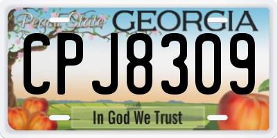 GA license plate CPJ8309