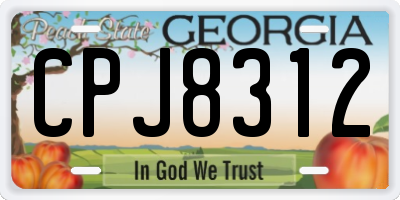 GA license plate CPJ8312