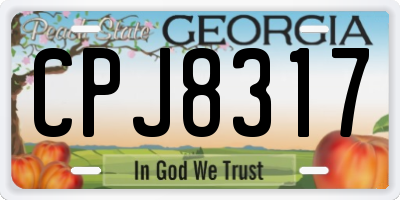 GA license plate CPJ8317