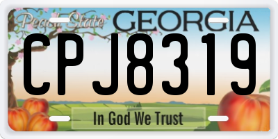 GA license plate CPJ8319