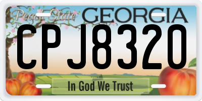 GA license plate CPJ8320