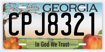 GA license plate CPJ8321