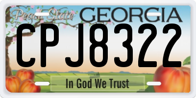 GA license plate CPJ8322