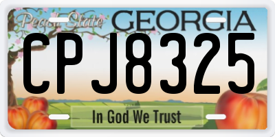 GA license plate CPJ8325