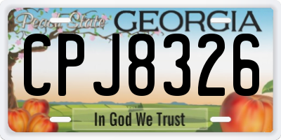 GA license plate CPJ8326