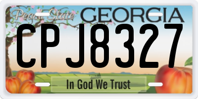 GA license plate CPJ8327