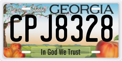 GA license plate CPJ8328