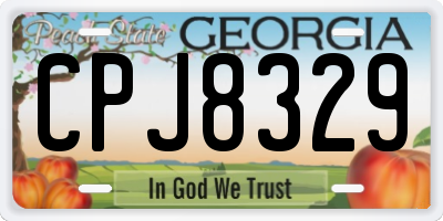 GA license plate CPJ8329