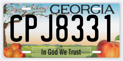 GA license plate CPJ8331