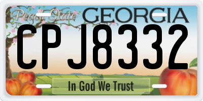 GA license plate CPJ8332