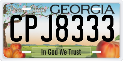 GA license plate CPJ8333