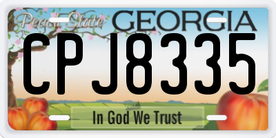 GA license plate CPJ8335