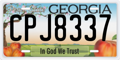 GA license plate CPJ8337