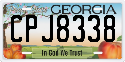 GA license plate CPJ8338