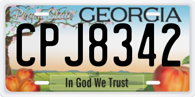 GA license plate CPJ8342