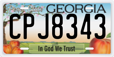 GA license plate CPJ8343