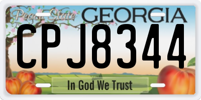 GA license plate CPJ8344