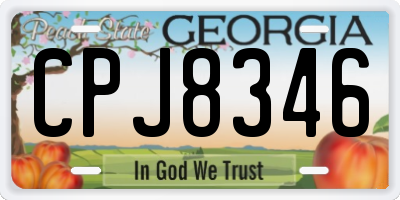 GA license plate CPJ8346