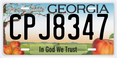 GA license plate CPJ8347