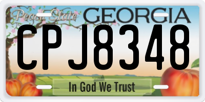GA license plate CPJ8348