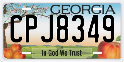 GA license plate CPJ8349