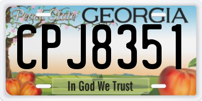 GA license plate CPJ8351