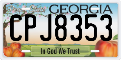 GA license plate CPJ8353