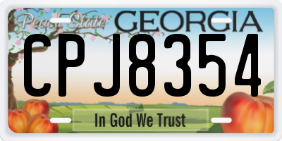 GA license plate CPJ8354
