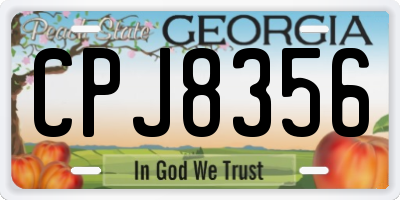GA license plate CPJ8356