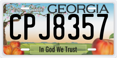 GA license plate CPJ8357