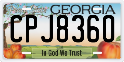 GA license plate CPJ8360