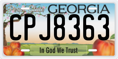 GA license plate CPJ8363