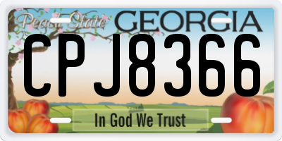 GA license plate CPJ8366