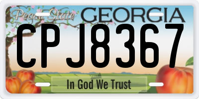 GA license plate CPJ8367