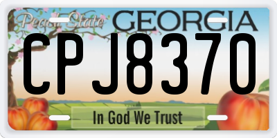 GA license plate CPJ8370