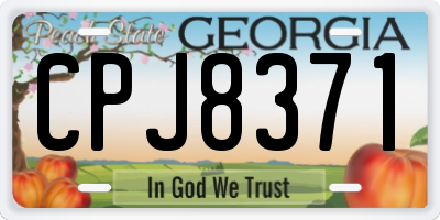 GA license plate CPJ8371