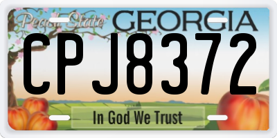 GA license plate CPJ8372