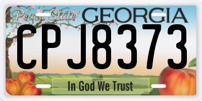 GA license plate CPJ8373