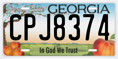 GA license plate CPJ8374