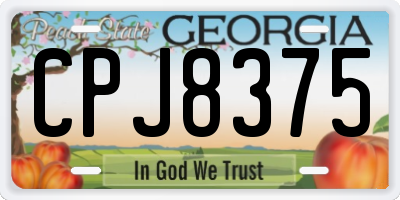 GA license plate CPJ8375