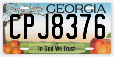 GA license plate CPJ8376
