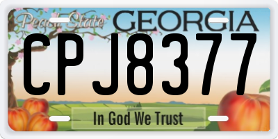 GA license plate CPJ8377